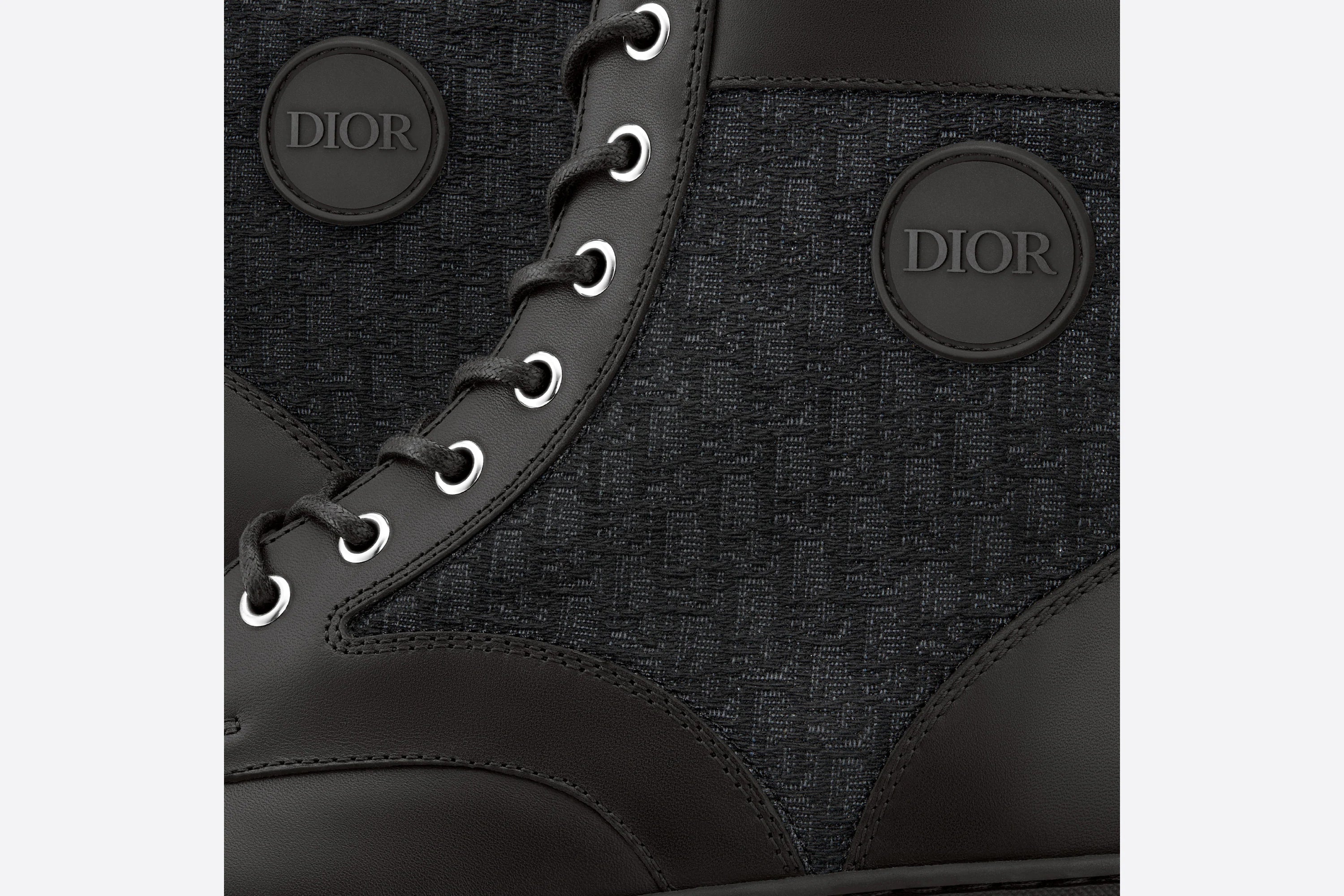 Dior DIOR EXPLORER ANKLE BOOT Black Smooth Calfskin and Dior Oblique Jacquard