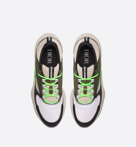 Dior B22 Cream and White Technical Mesh with Olive and Black