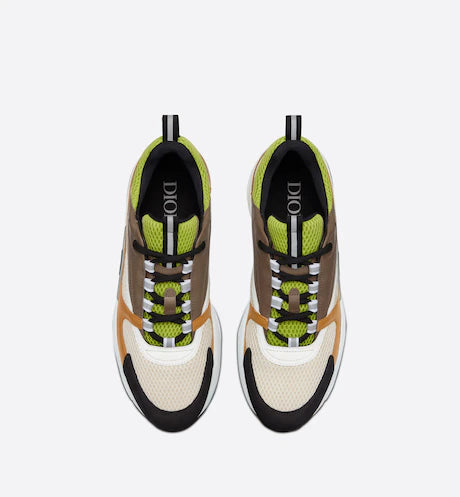 Dior B22 Green and White Technical Mesh with Ebony and Camel