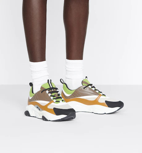 Dior B22 Green and White Technical Mesh with Ebony and Camel