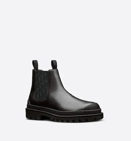Dior DIOR EXPLORER CHELSEA BOOT Black Smooth Calfskin and Dior Oblique Motif
