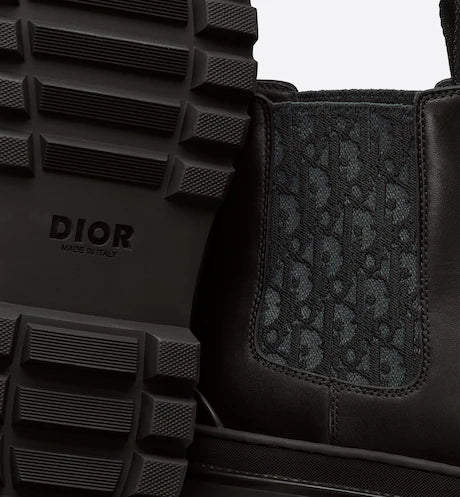 Dior DIOR EXPLORER CHELSEA BOOT Black Smooth Calfskin and Dior Oblique Motif