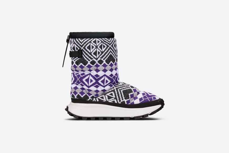 Dior DIOR SNOW SKI ANKLE BOOT Purple, Deep Gray and White CD Diamond Ski Capsule Technical Mesh