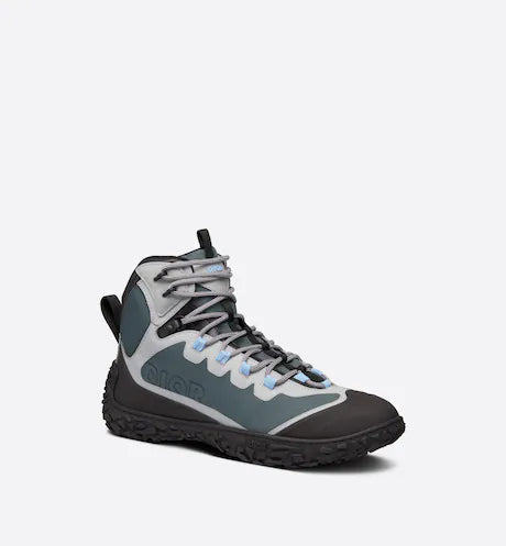 Dior DIORIZON HIKING ANKLE BOOT Green-Gray Technical Mesh and Black Rubber
