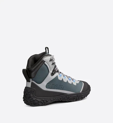 Dior DIORIZON HIKING ANKLE BOOT Green-Gray Technical Mesh and Black Rubber