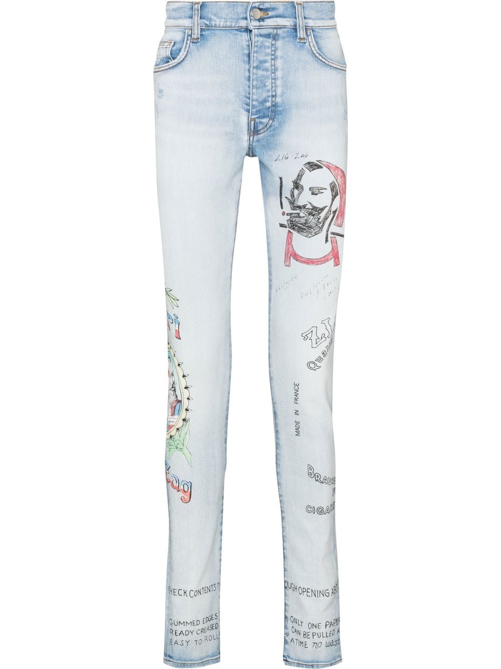 Amiri AMIRI x Zig Zag Motif-Print Skinny Jeans