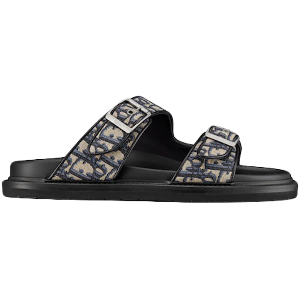 Dior Aqua Sandal Beige Black Dior Oblique Jacquard