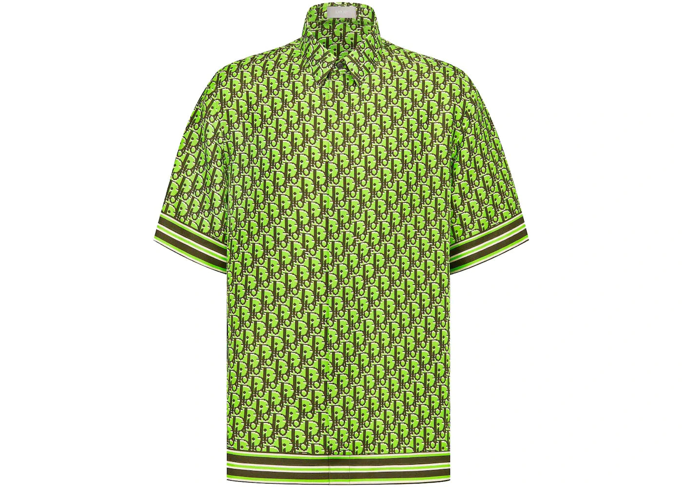 Dior Oblique Pixel Short-Sleeved Shirt Fluorescent Green/Khaki