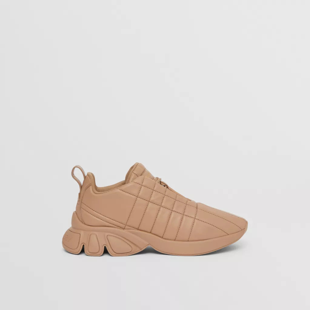 Burberry Quilted Leather Classic Sneakers Dark Biscuit