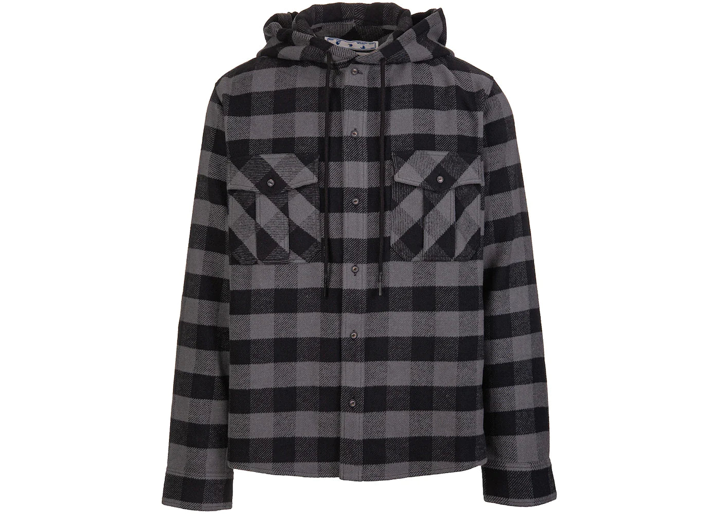 Off-White Arrows Check Hoodie Shirt Grey Black