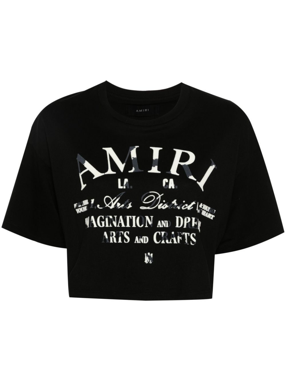 Flocked-logo crop top