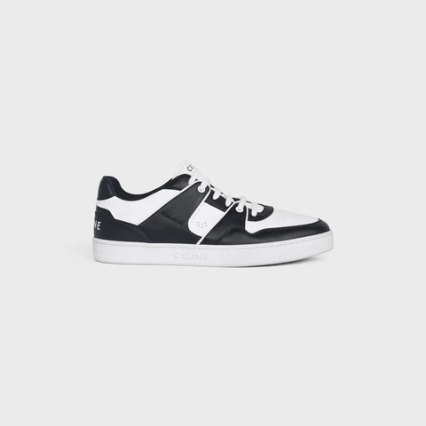 Celine CT-04 Celine Trainer Low Lace-up Sneaker In Calfskin Optic White/ Black