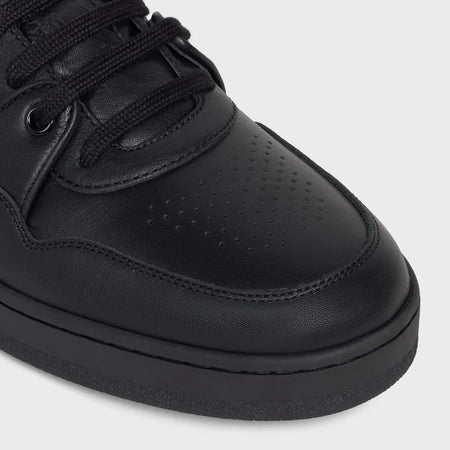 Celine CT-04 Celine Trainer Low Lace-up Sneaker In Calfskin Black / Black