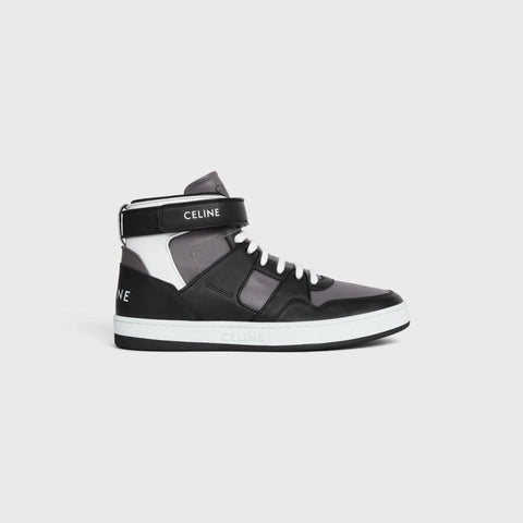 Celine CT-05 High Top Sneaker With Scratch in Calfskin Black/Grey/Optic White