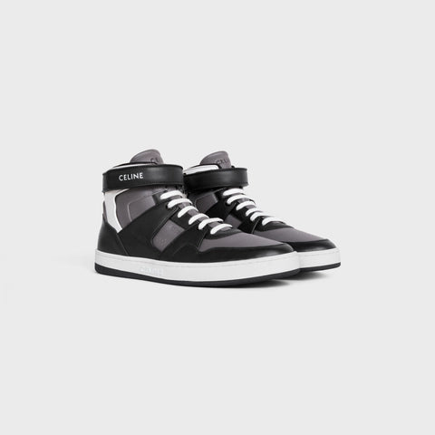 Celine CT-05 High Top Sneaker With Scratch in Calfskin Black/Grey/Optic White