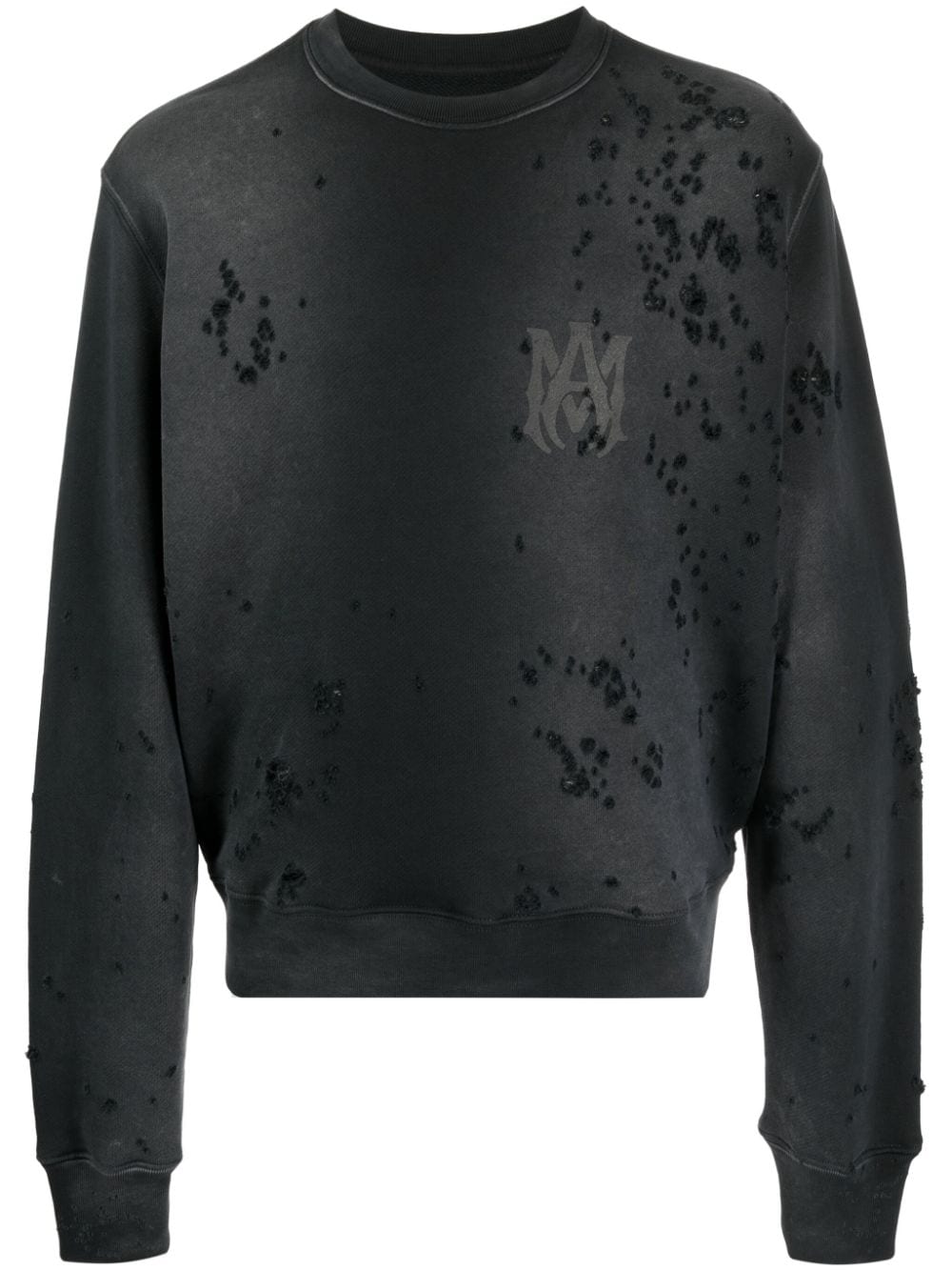 Distressed-effect cotton sweatshirt
