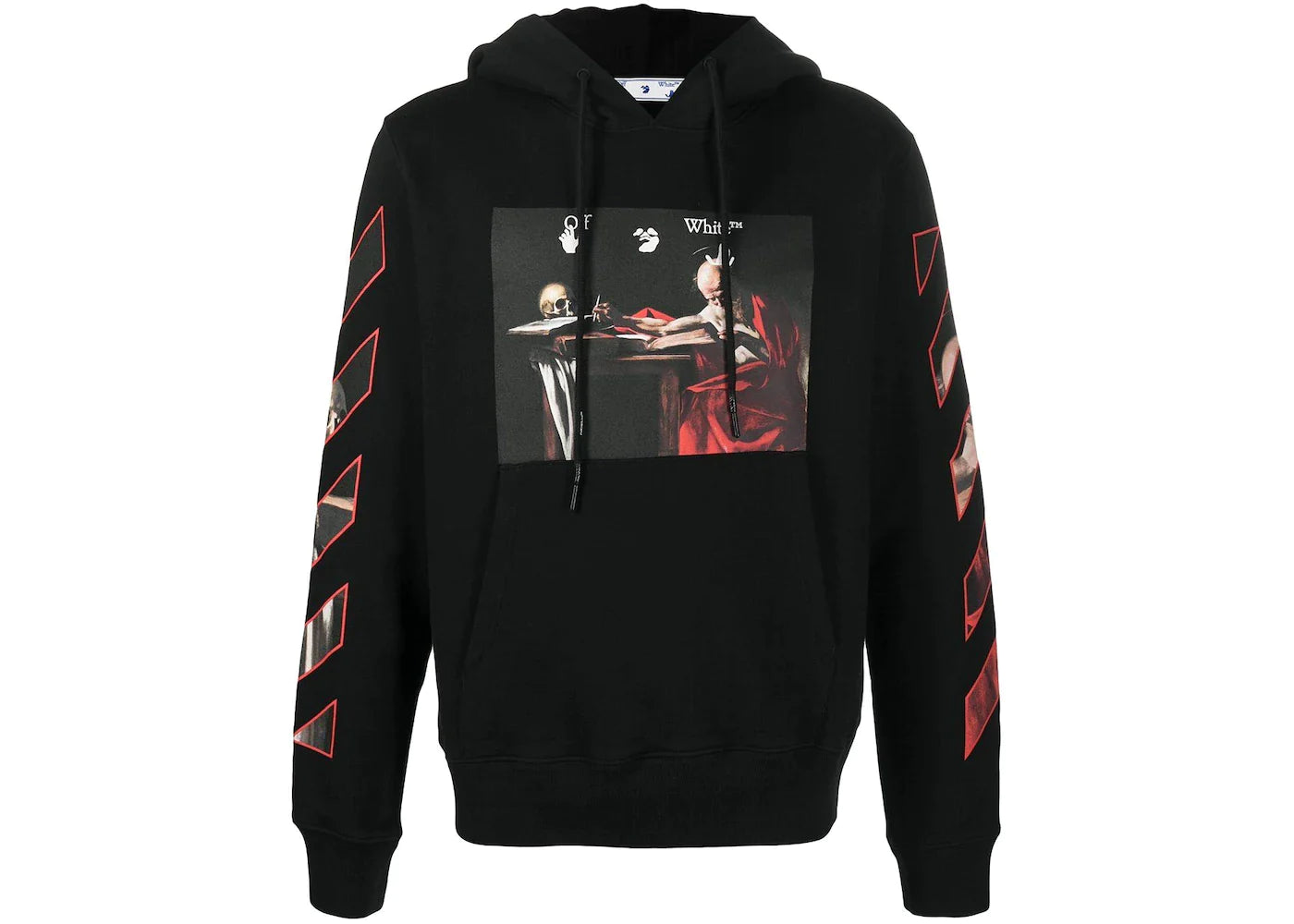 Off-White Caravaggio Diag Sleeve Hoodie Black/Red