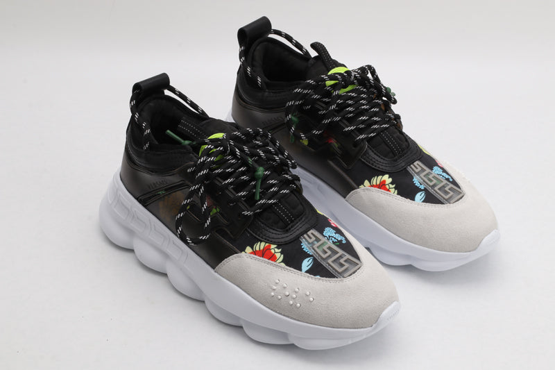 Versace Chain Reaction Trainers Black White