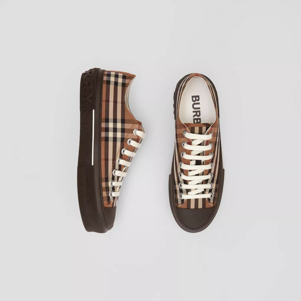 Burberry Vintage Check Cotton Sneakers Birch Brown