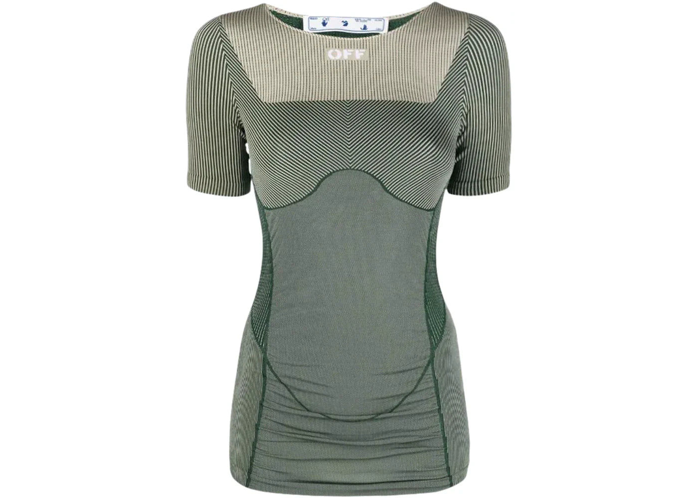 Off-White ATHL Shiny Seamless T-shirt Green/White