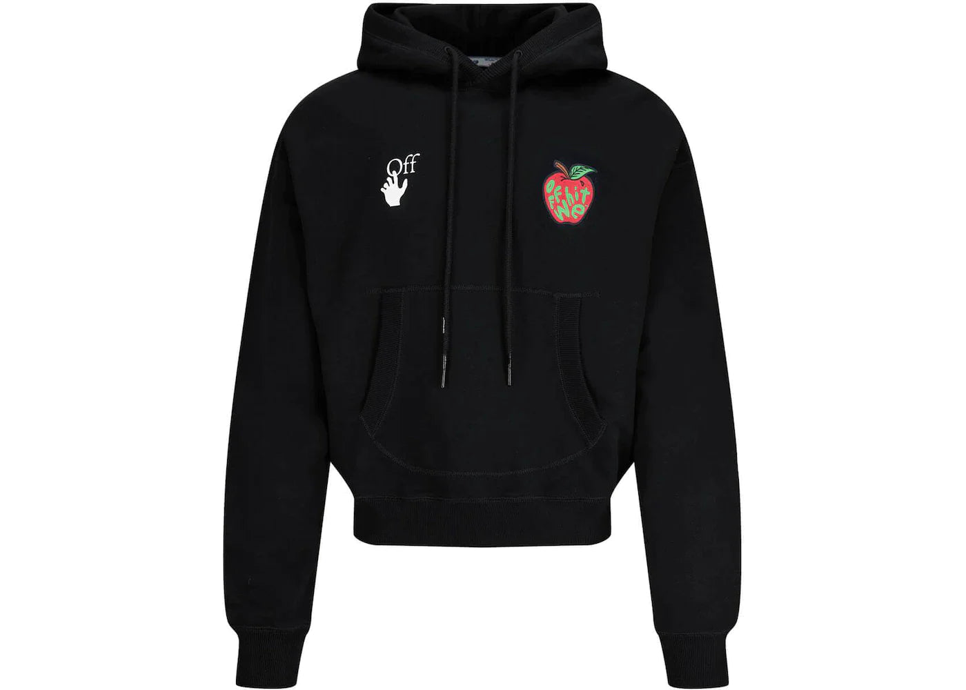 Off-White Oversized Apple Print Arrow Hoodie Black