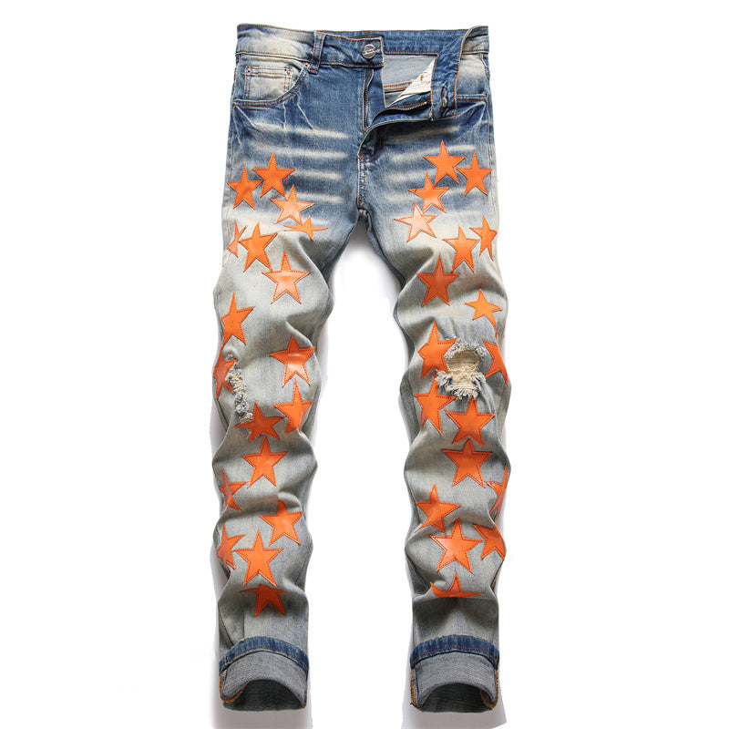 Amiri AMIRI Denim Orange Star