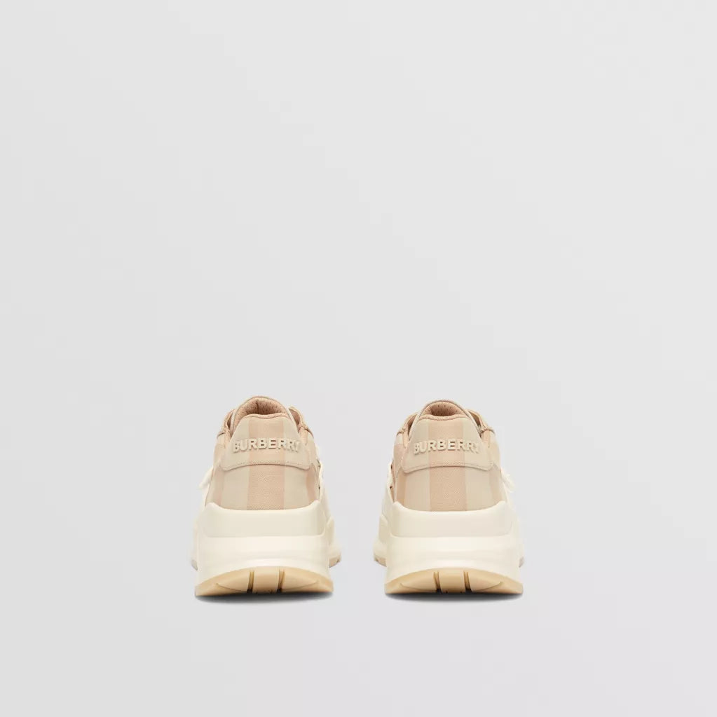 Burberry Check Cotton Sneakers Soft Fawn