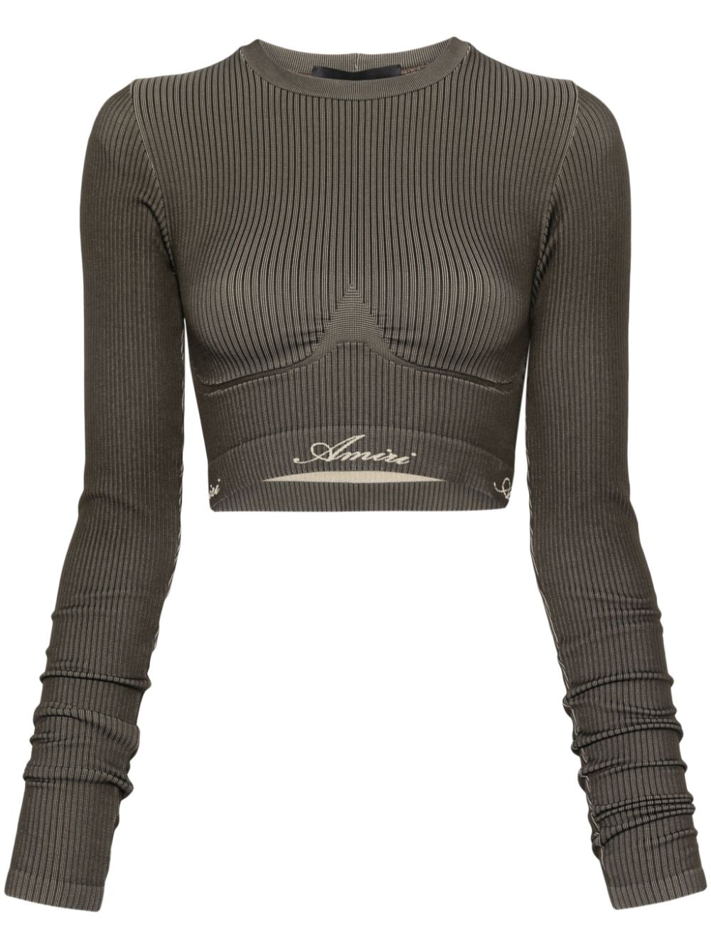 Logo-waistband cropped top