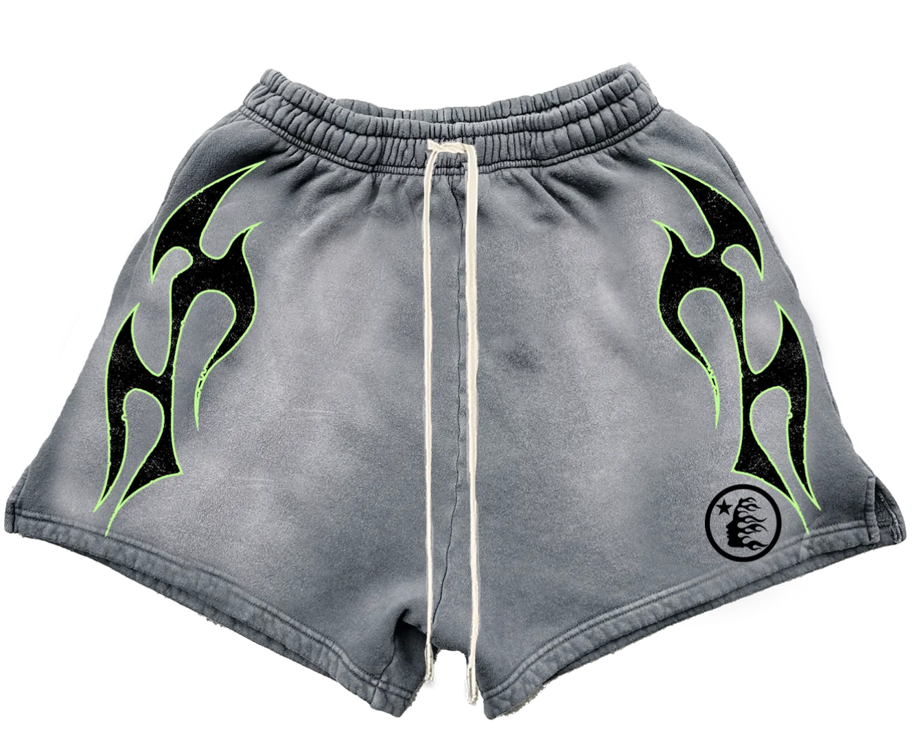 Hellstar Capsule 10 Flame Shorts Washed Grey