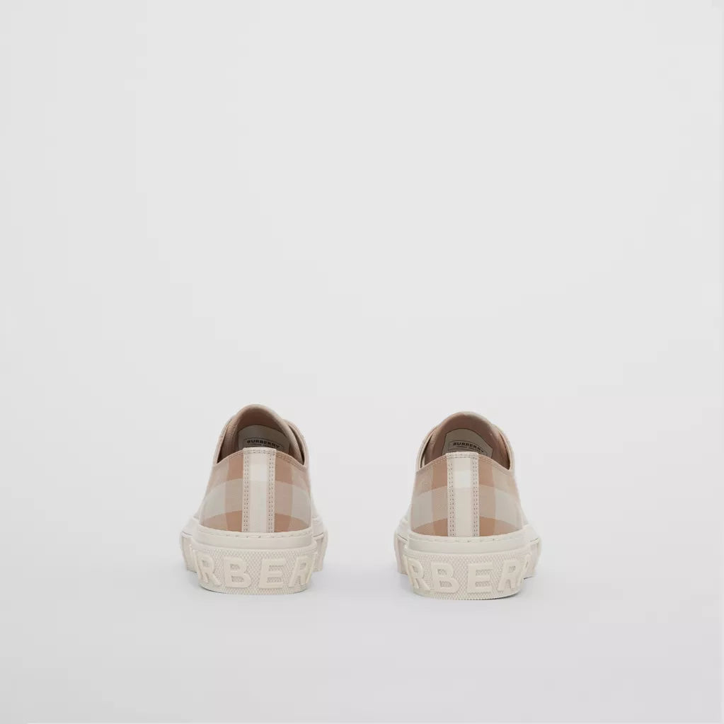 Burberry Check Cotton Sneakers Soft Fawn