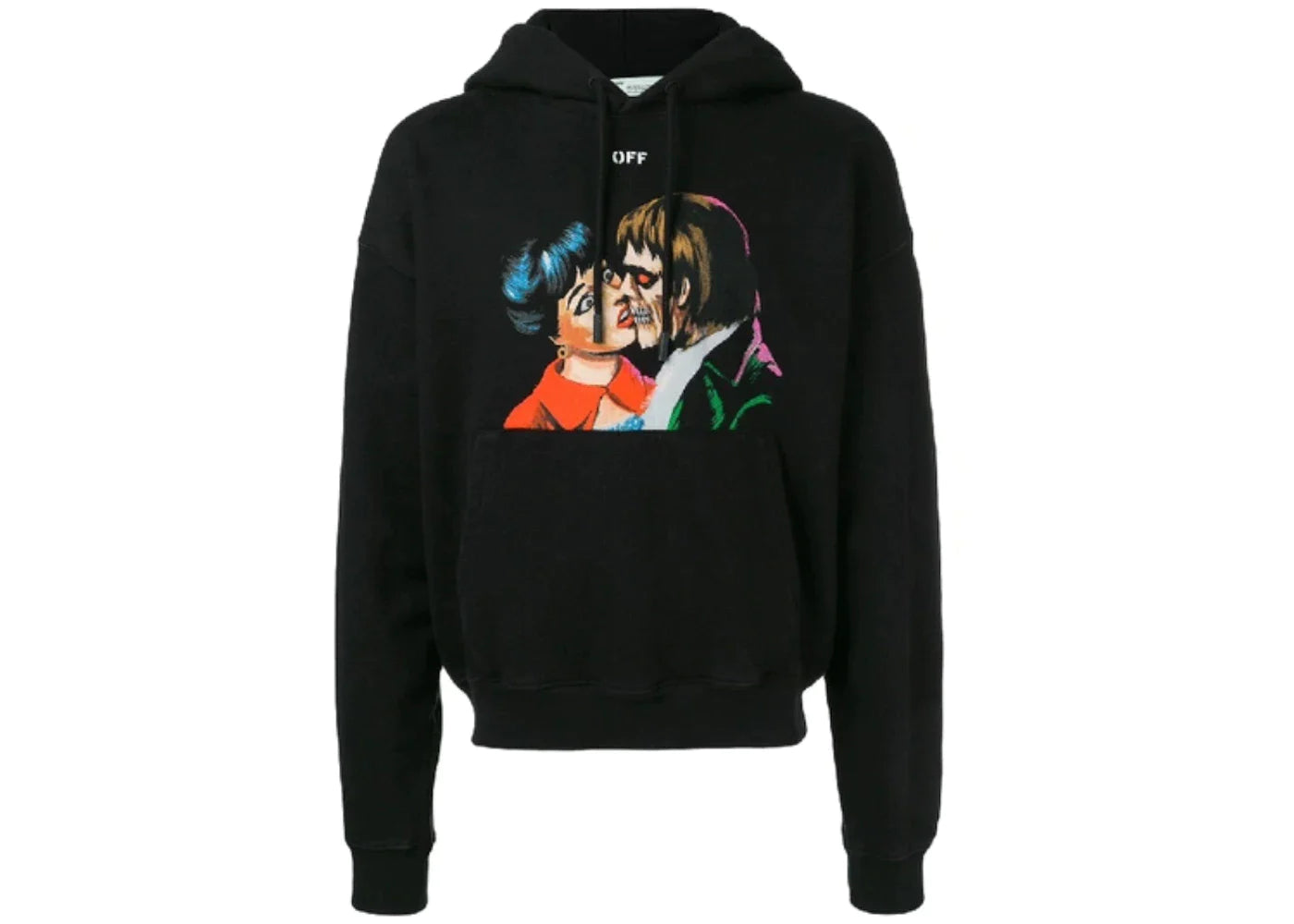 Off-White Kiss Over Printed Hoodie Black