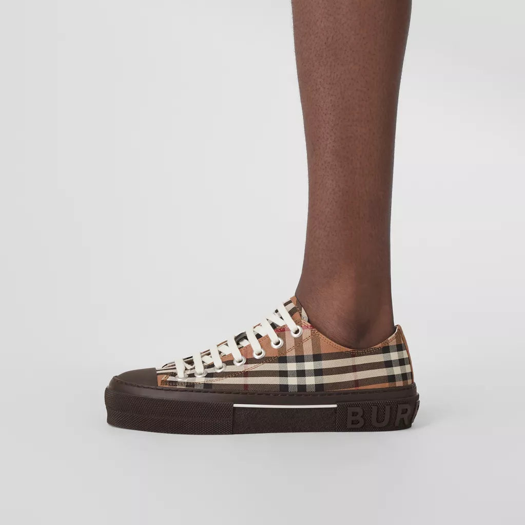 Burberry Vintage Check Cotton Sneakers Birch Brown