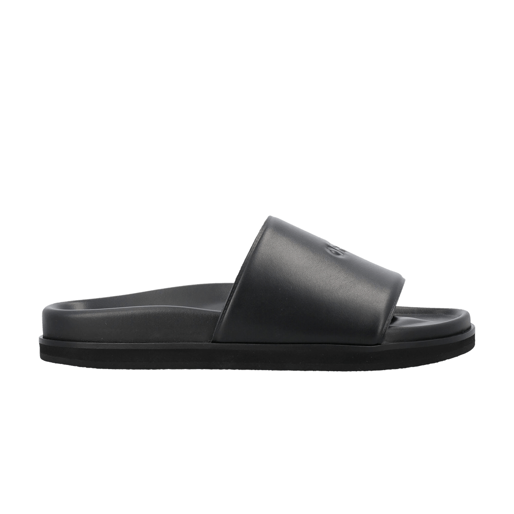Off-White Stamp Leather Sliders 'Black'