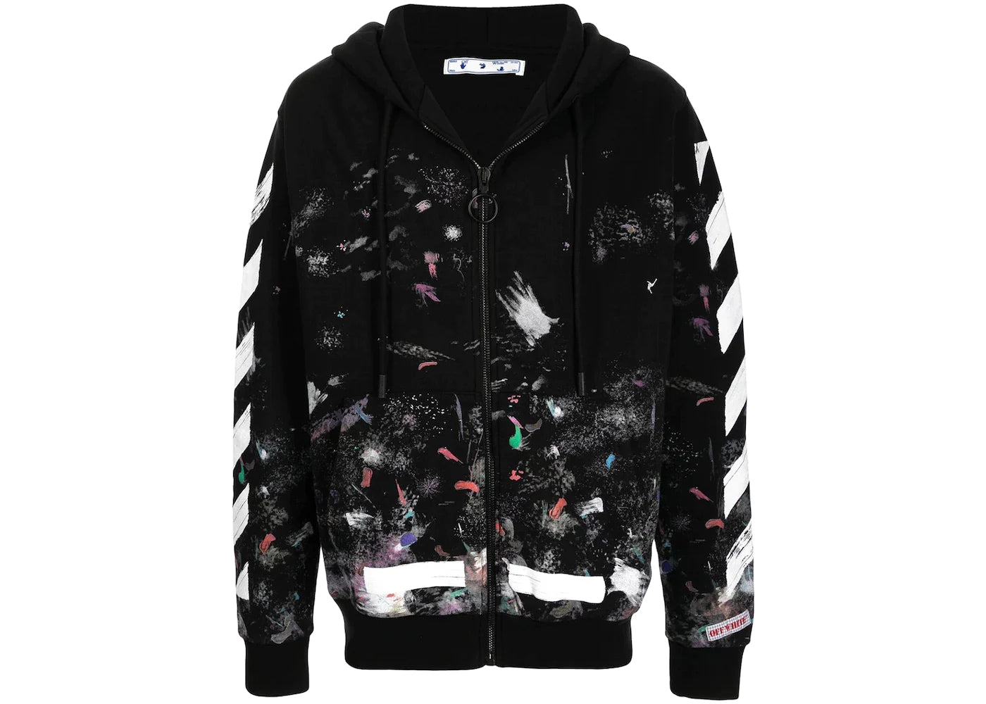 Off-White Galaxy Brushed Zip Up Hoodie Black