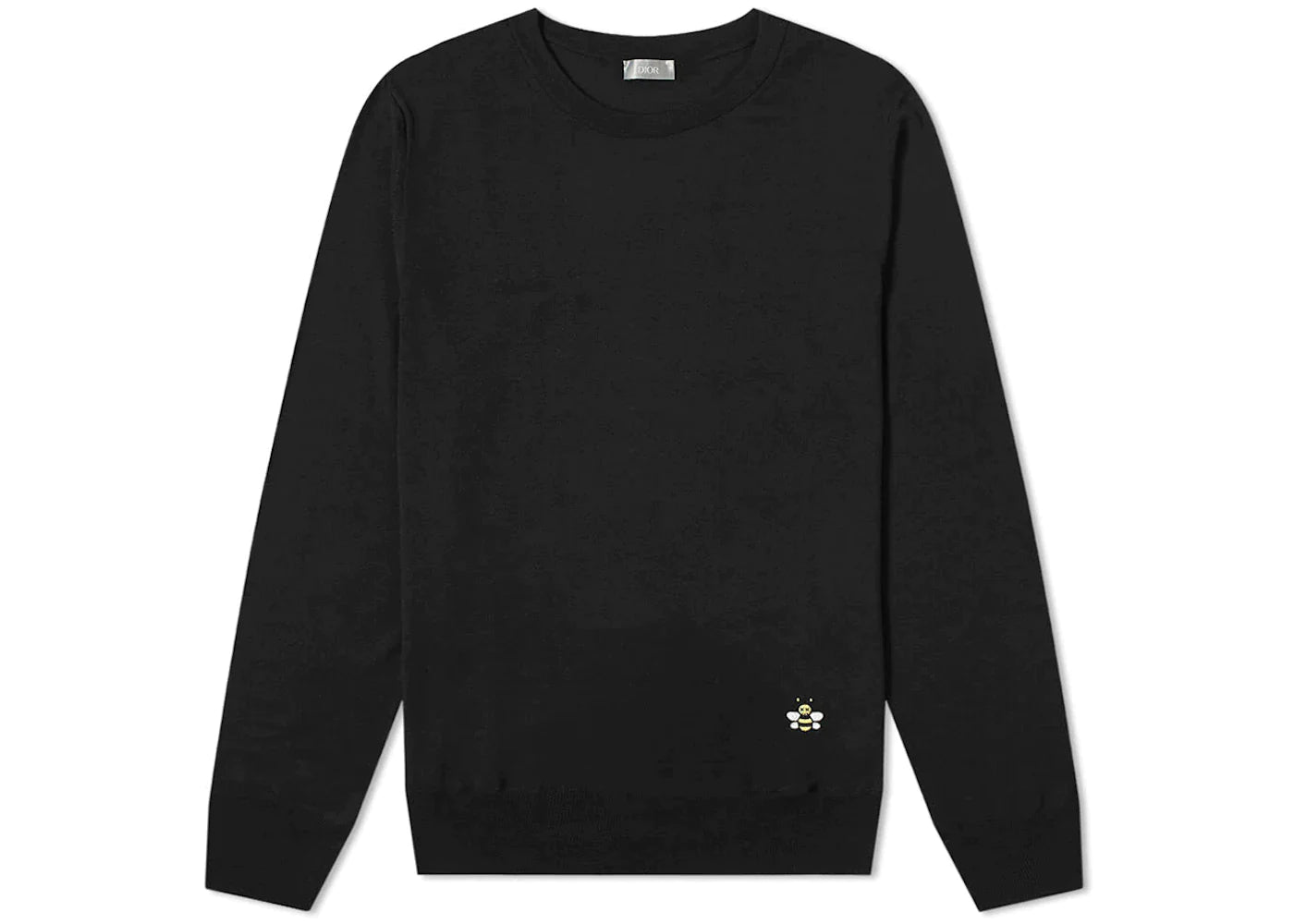 Dior x KAWS Bee Logo Wool Knit Crewneck Black