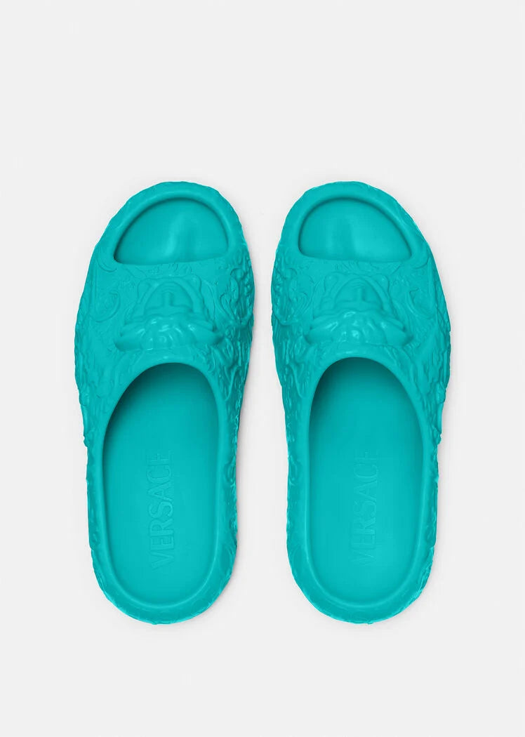 Versace MEDUSA DIMENSION SLIDERS GREEN WATER