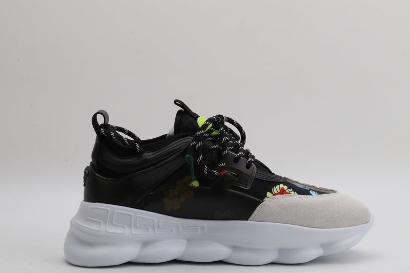 Versace Chain Reaction Trainers Black White