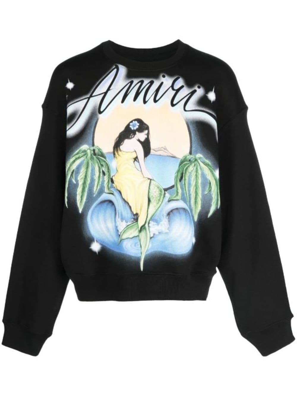 Mermaid-print cotton sweatshirt