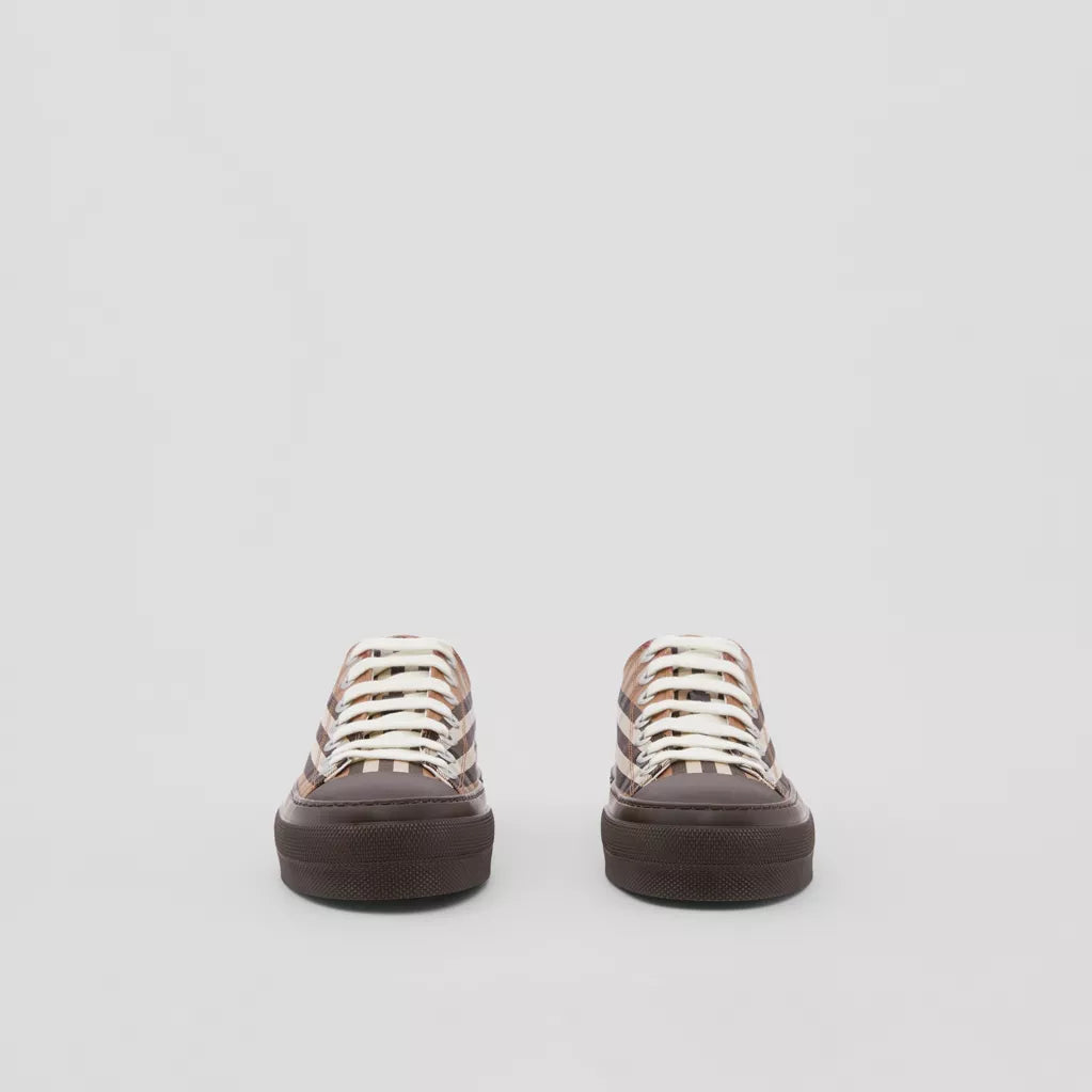 Burberry Vintage Check Cotton Sneakers Birch Brown