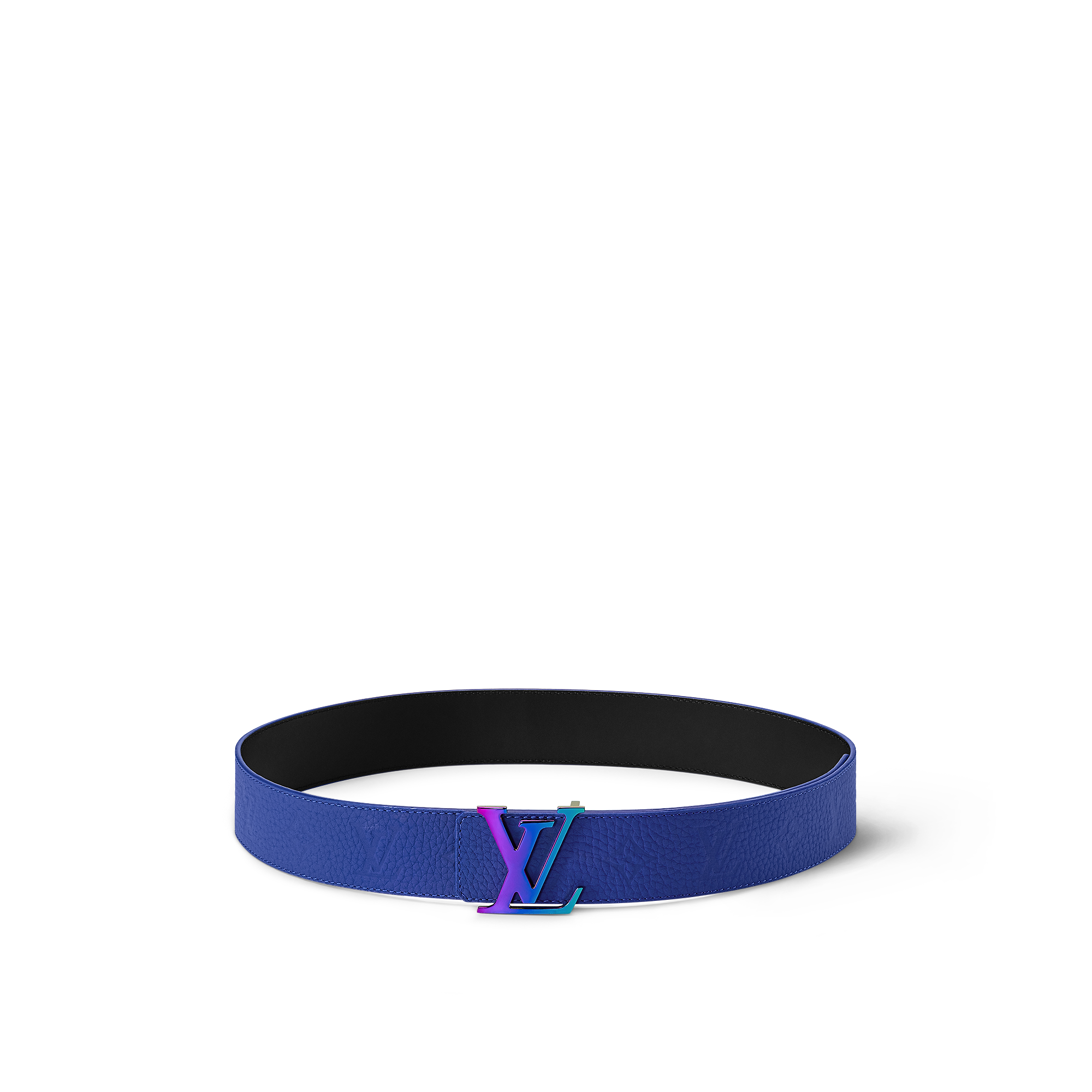 LV Initials 40mm Reversible Belt Taurillon Monogram - Bleu