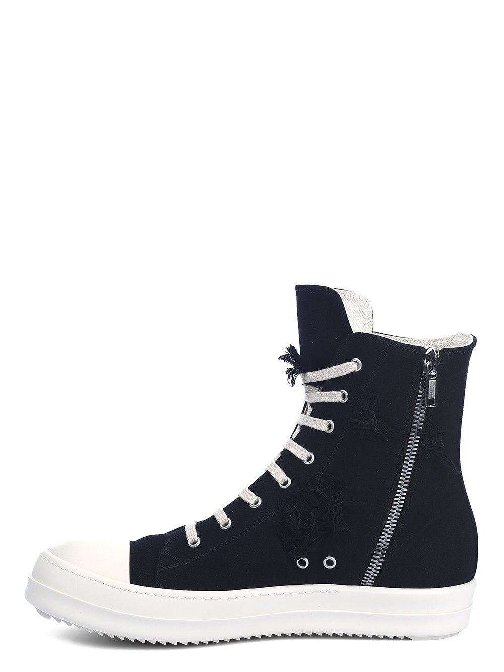 Rick Owens DRKSHDW FW22 STROBE SNEAKS IN BLACK AND MILK