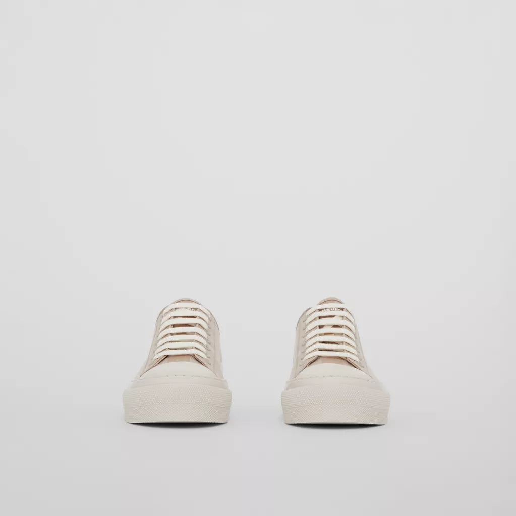 Burberry Check Cotton Sneakers Soft Fawn