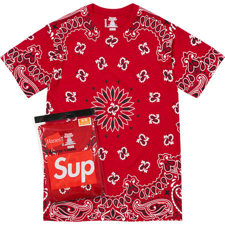 Supreme Bandana Tagless Tees Red