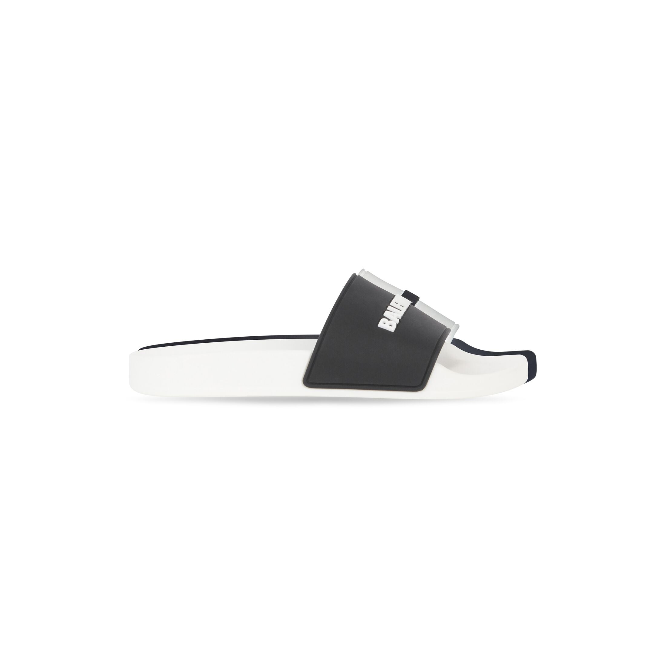 Balenciaga POOL SLIDE In Black and White Rubber