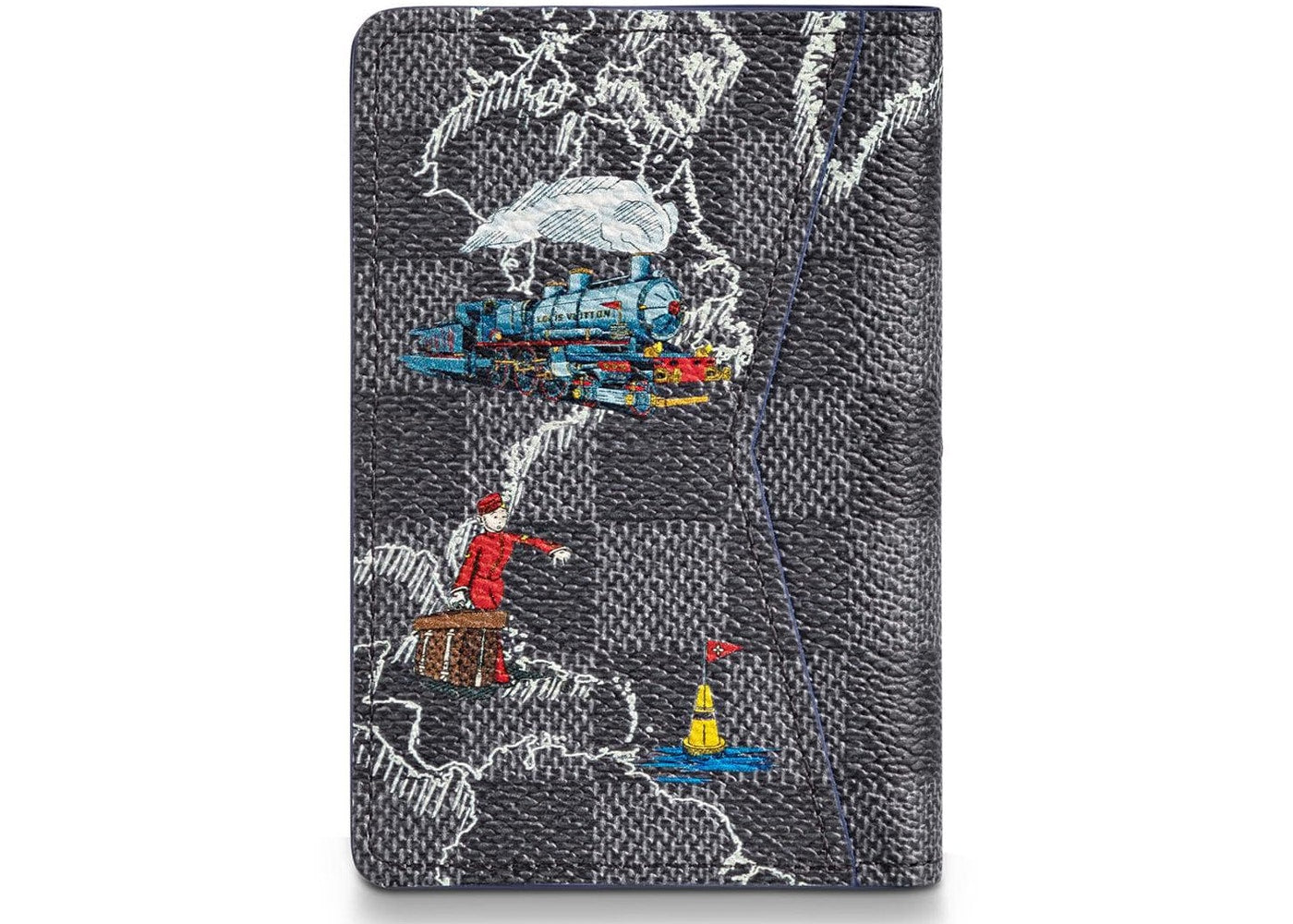 Pocket Organizer Damier Graphite Map Black Lining