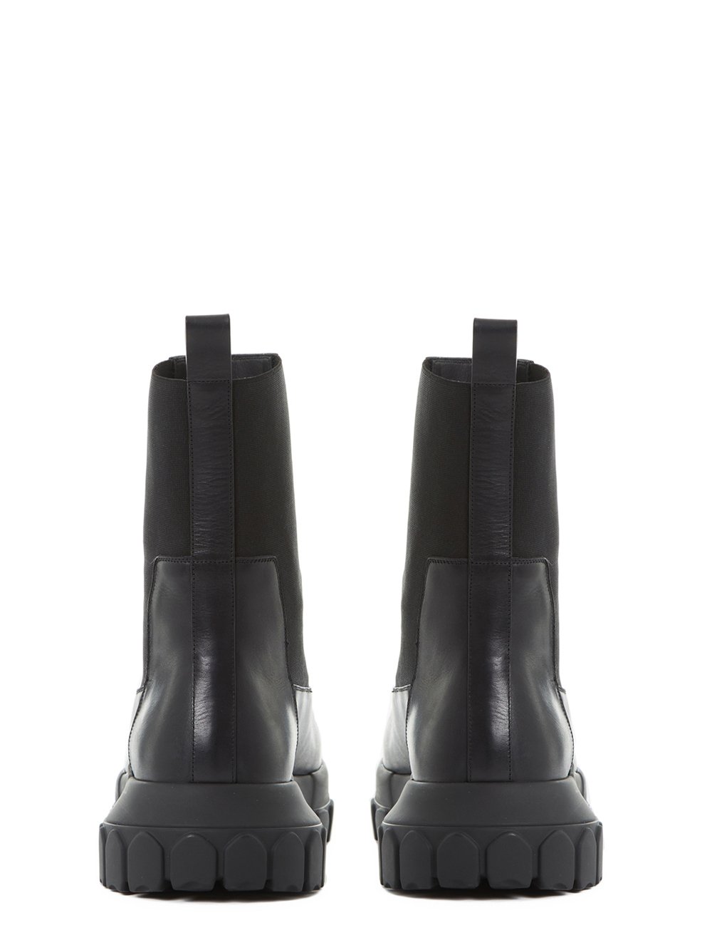 Rick Owens RICK OWENS FW22 STROBE BEATLE BOZO TRACTOR IN BLACK CORTINA GREASE CALF LEATHER