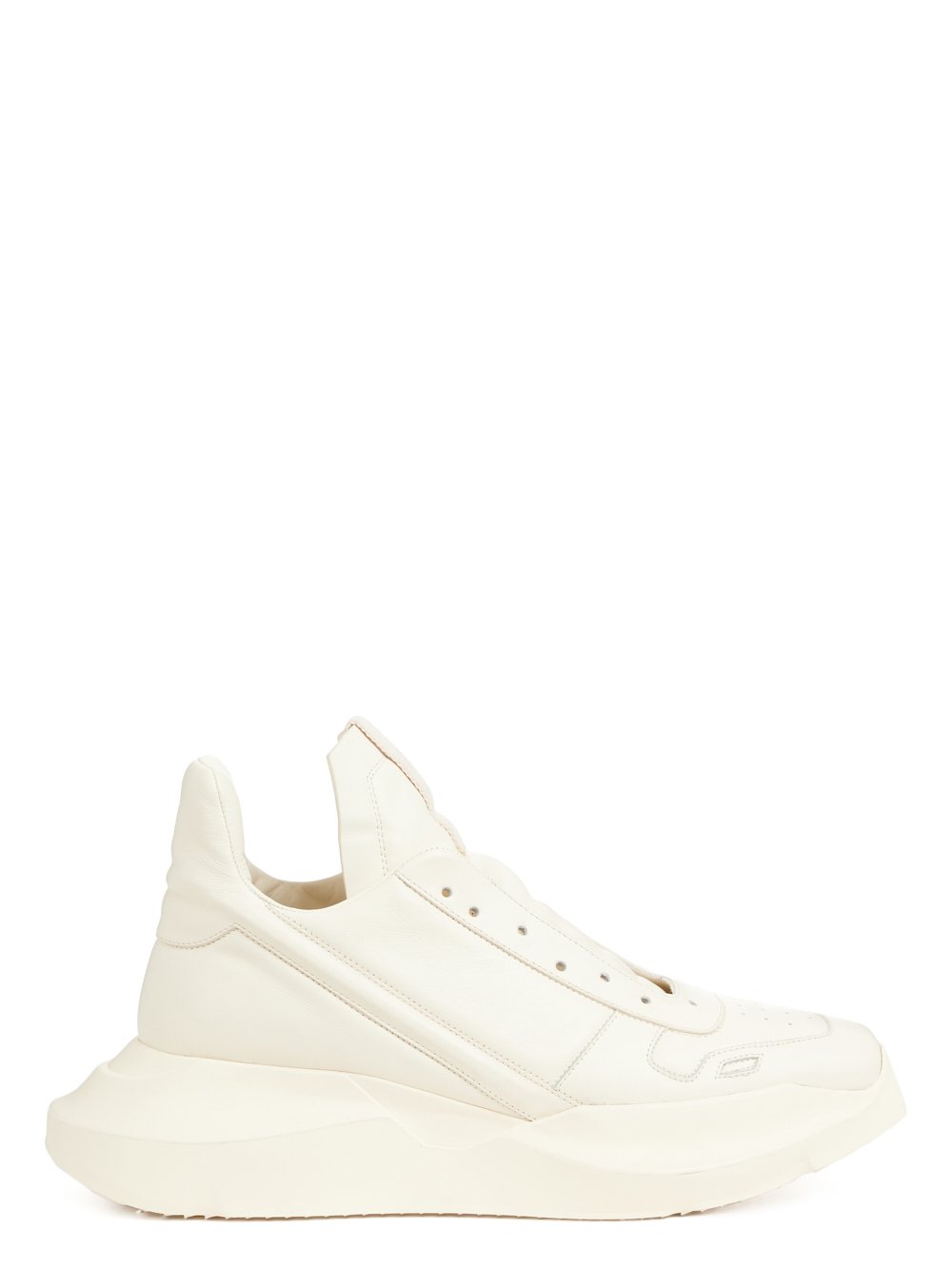 Rick Owens RICK OWENS FW22 STROBE GETH RUNNER IN MILK WHITE FULL GRAIN CALF LEATHER