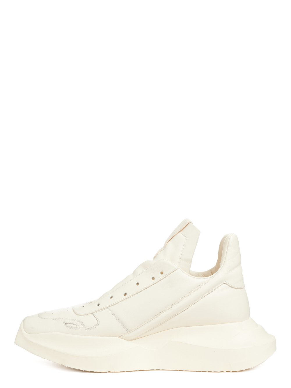 Rick Owens RICK OWENS FW22 STROBE GETH RUNNER IN MILK WHITE FULL GRAIN CALF LEATHER