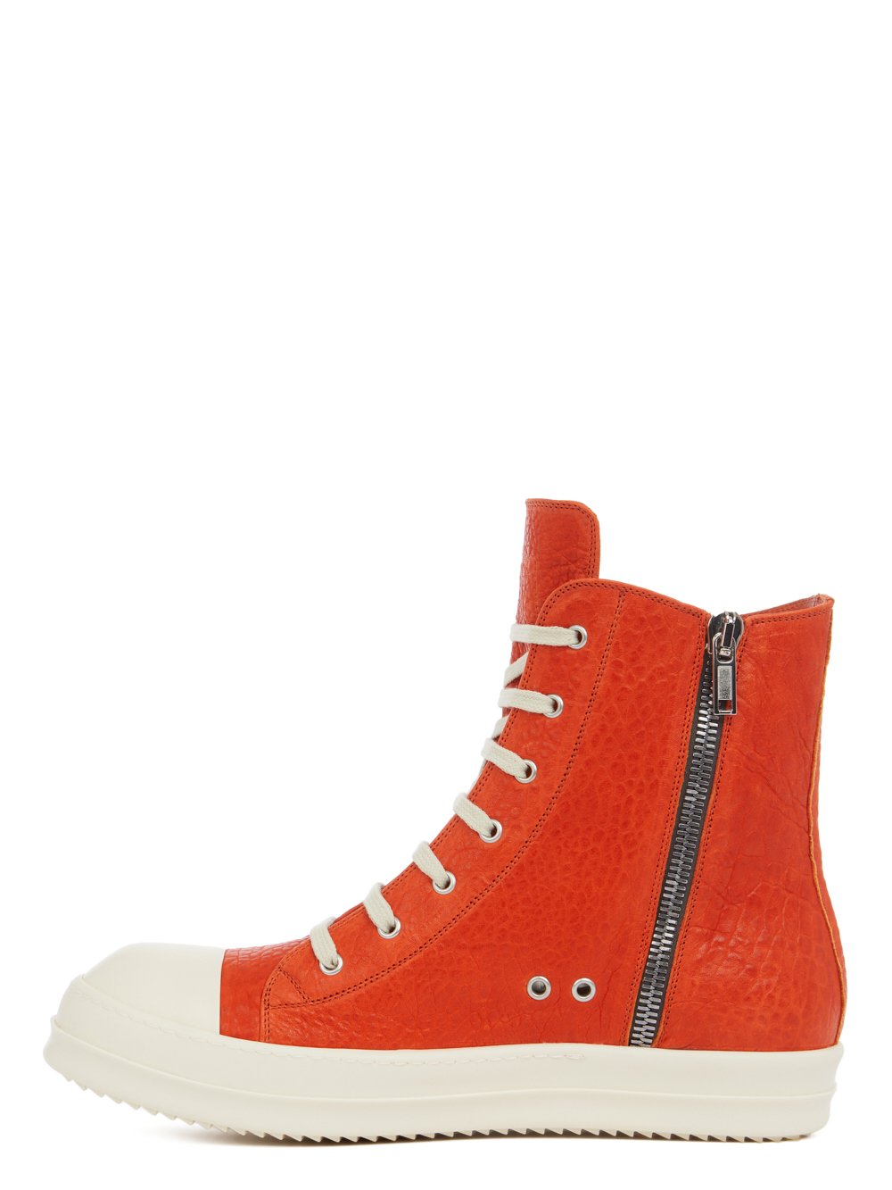 Rick Owens RICK OWENS FW22 STROBE SNEAKERS IN ORANGE AND MILK BUBBLE LAMB LEAHTER