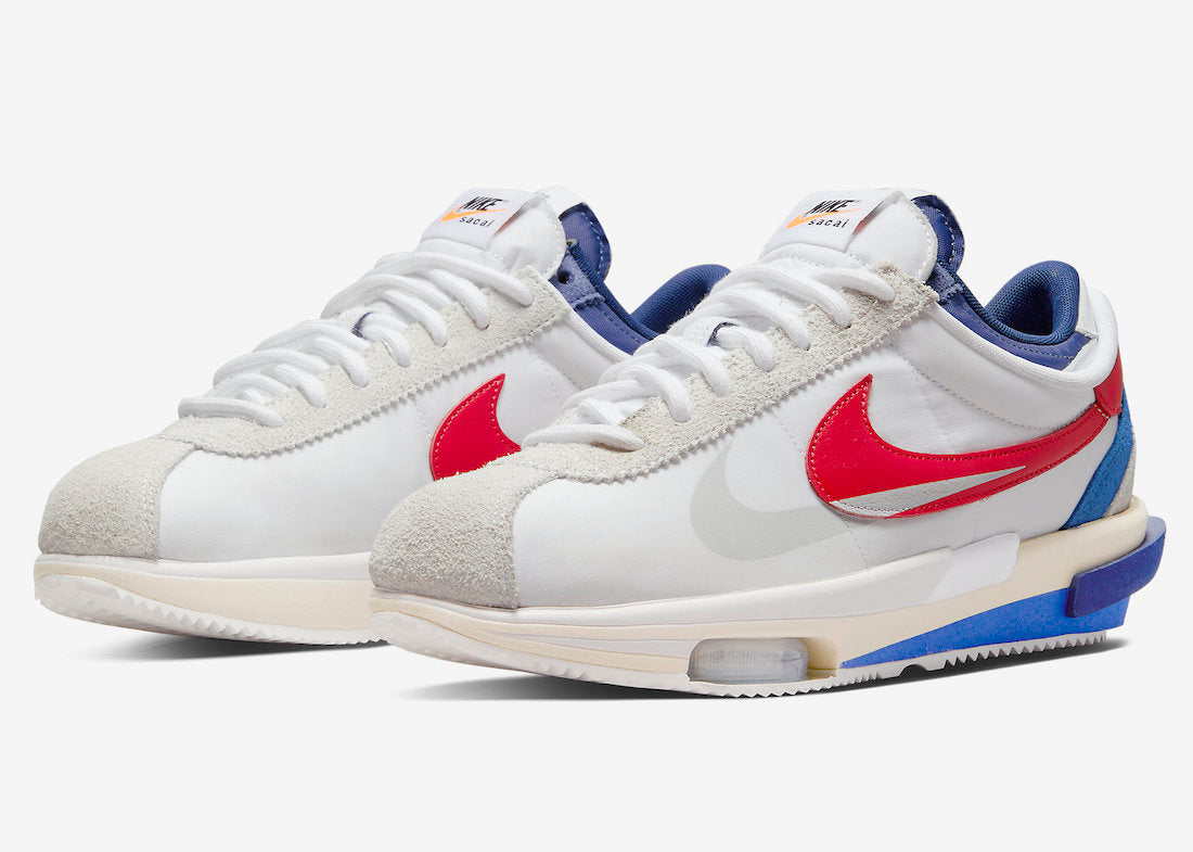 Nike Zoom Cortez x sacai White and University Red